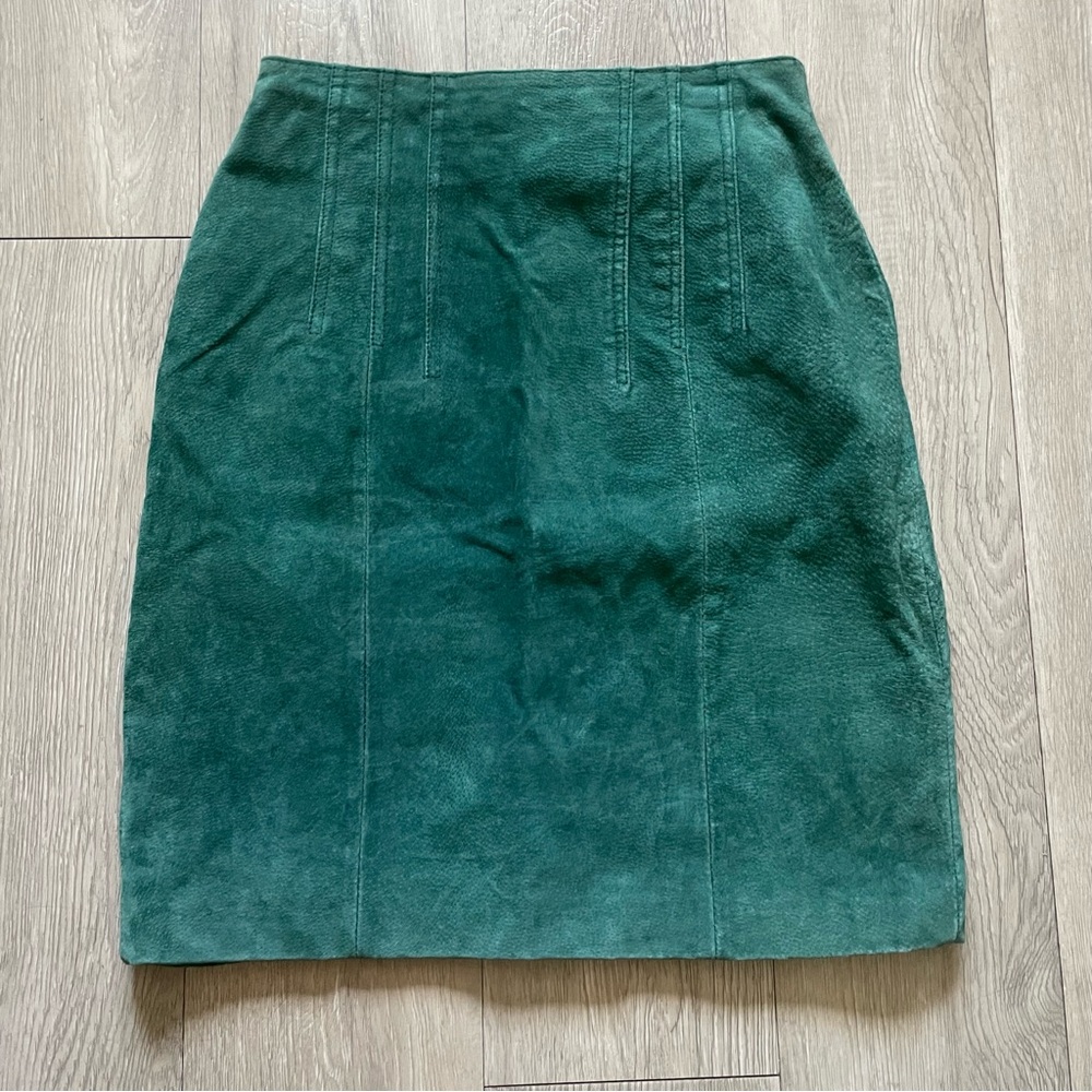 Vintage Express Green Suede Skirt